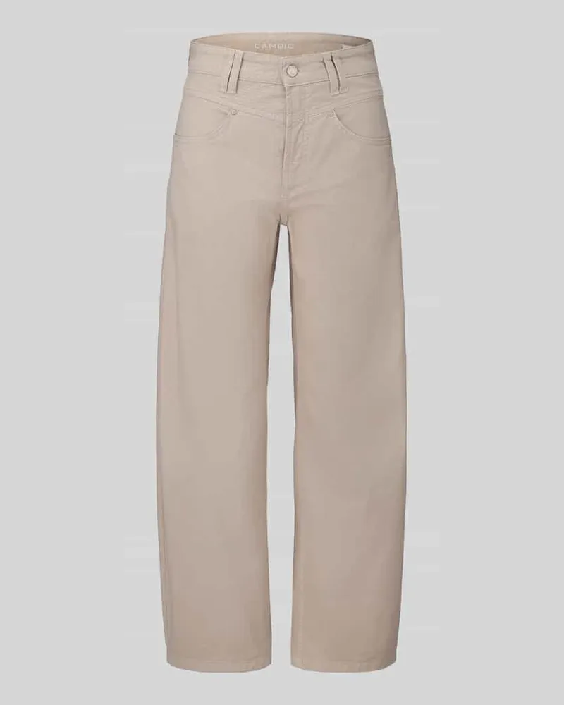 Cambio Regular Fit Barrel Jeans aus Baumwoll-Mix Modell 'ODELE Beige