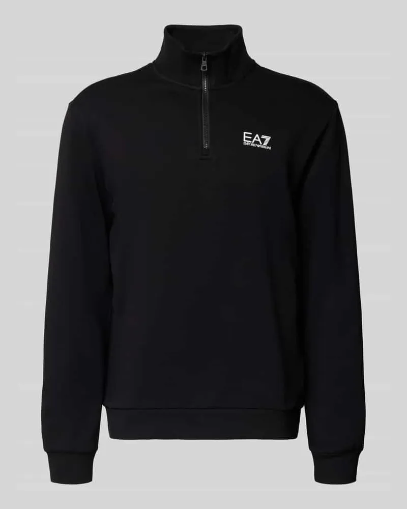 EA7 Sweatshirt mit Stehkragen und Reißverschluss Black