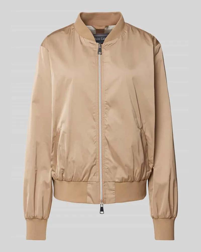 White Label Blazer mit Zweiwege-Reißverschluss Camel