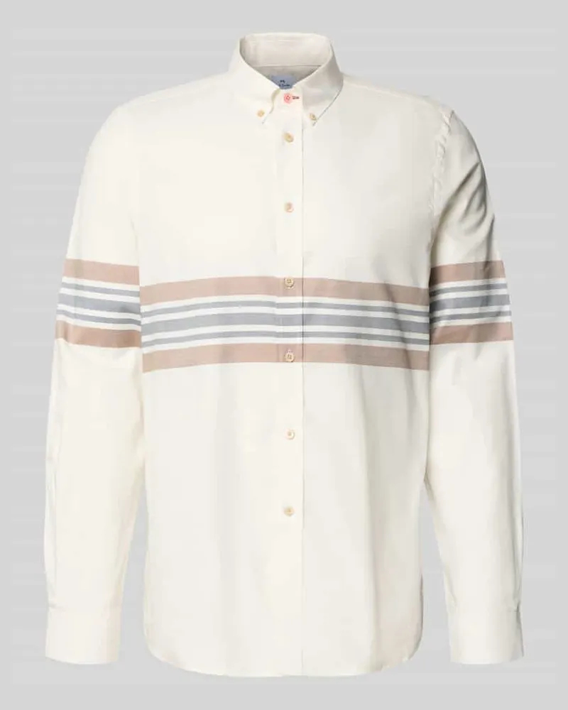 Paul Smith Regular Fit Freizeithemd mit Button-Down-Kragen Weiss