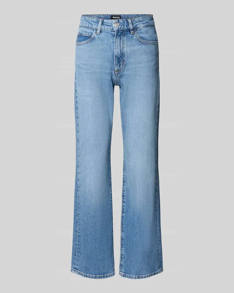 HUGO BOSS Slim Fit Bootcut-Jeans aus Baumwoll-Mix Modell 'PARKWAY-STR Jeansblau