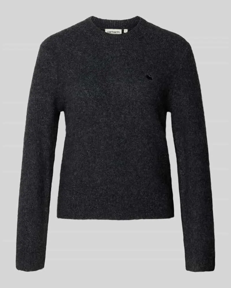 Carhartt WIP Strickpullover mit Label-Detail Modell 'Curtis Mittelgrau