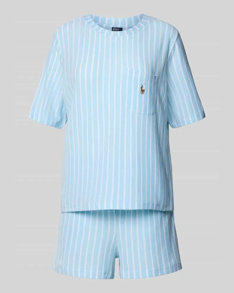 Ralph Lauren Relaxed Fit Pyjama aus Baumwoll-Modal-Mix Hellblau