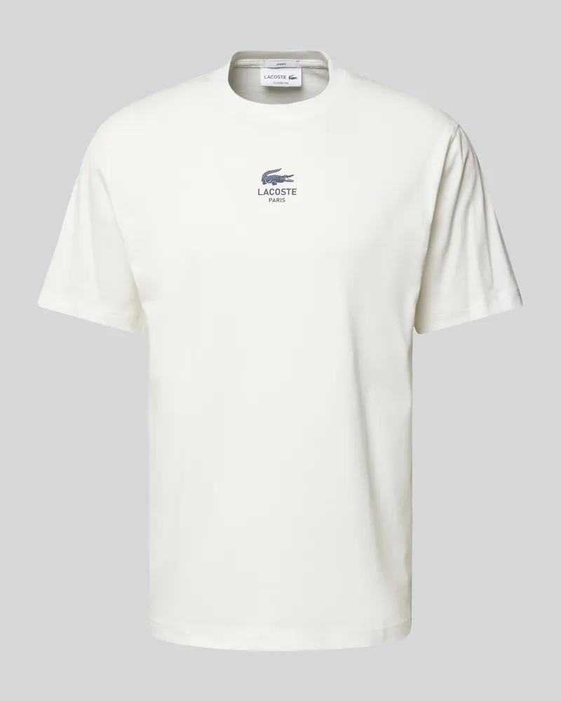 Lacoste T-Shirt mit Label-Print Offwhite