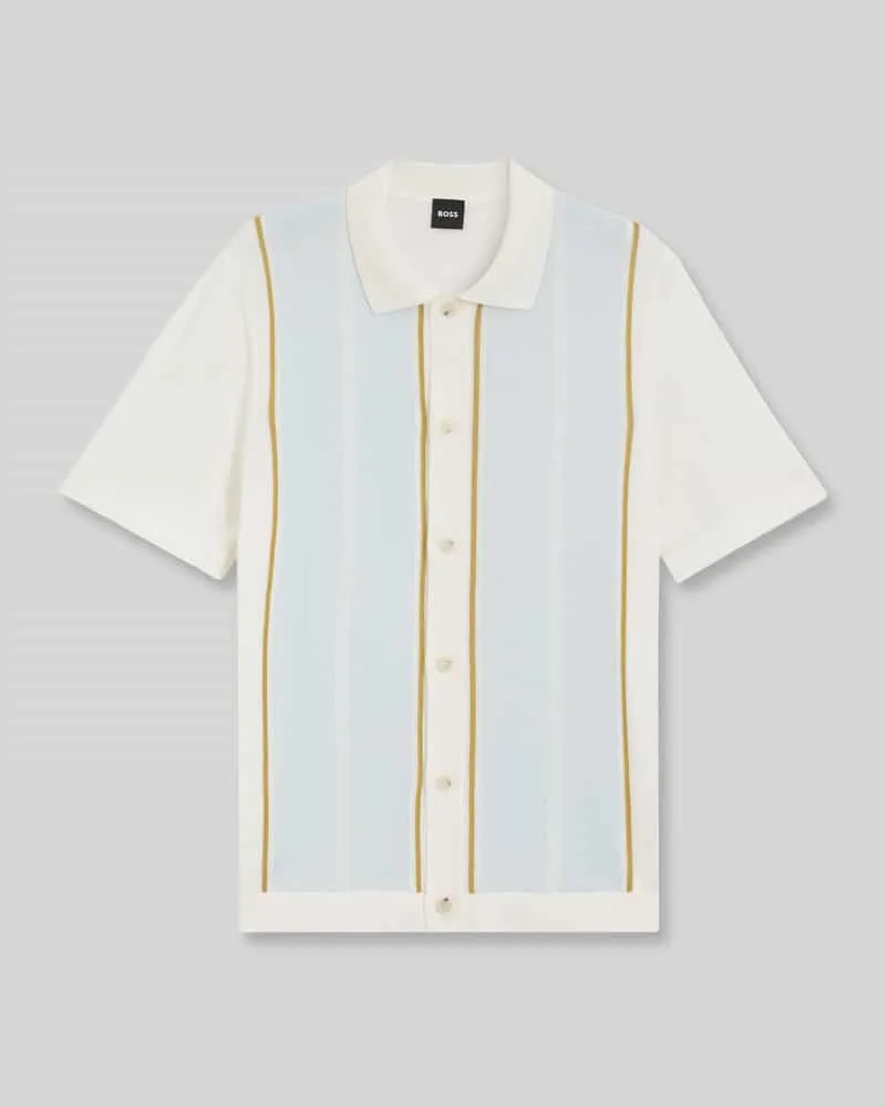 HUGO BOSS Regular Fit Freizeithemd aus Baumwoll-Mix Modell 'C-LASTRO Offwhite