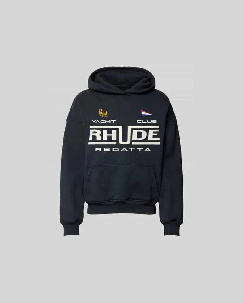 RHUDE Regular Fit Hoodie mit Logo-Print Anthrazit