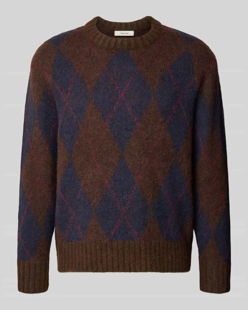 Selected Pullover aus Alpaka mit Rippabschlüssen Schoko