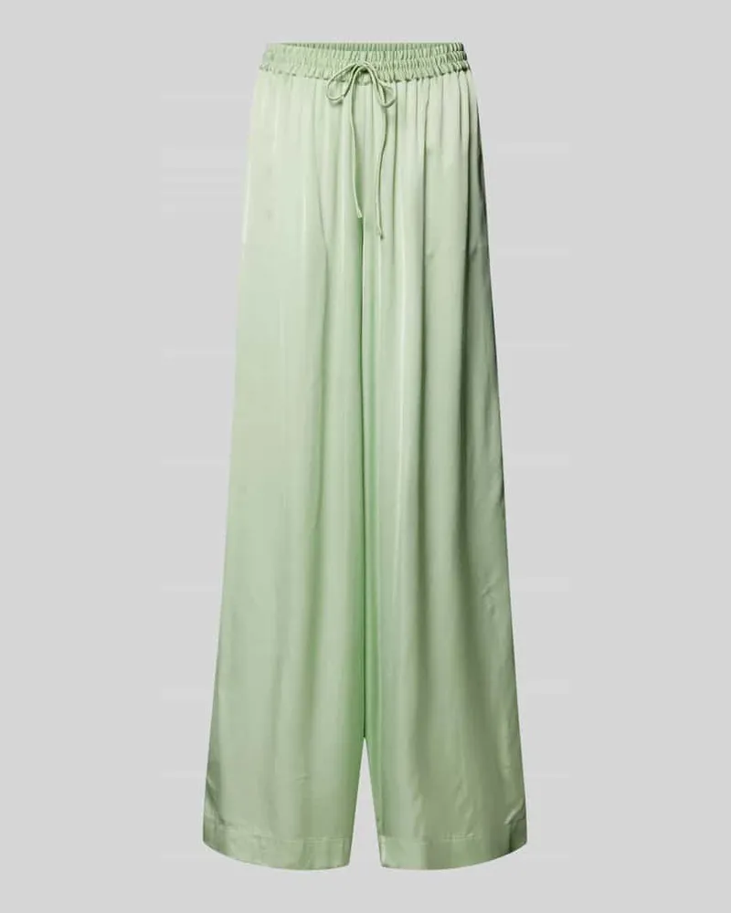 HUGO BOSS Regular Fit Wide Leg Hose aus reiner Viskose Modell 'TALIA Oliv