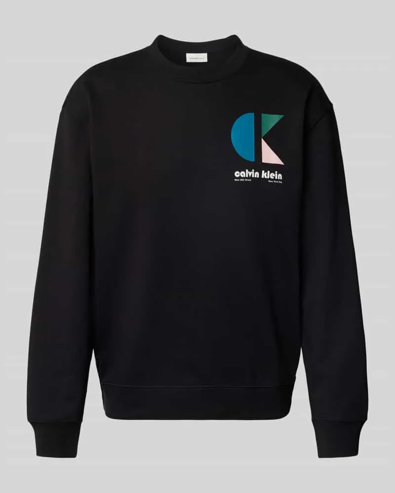 Calvin Klein Sweatshirt mit Label-Print Black