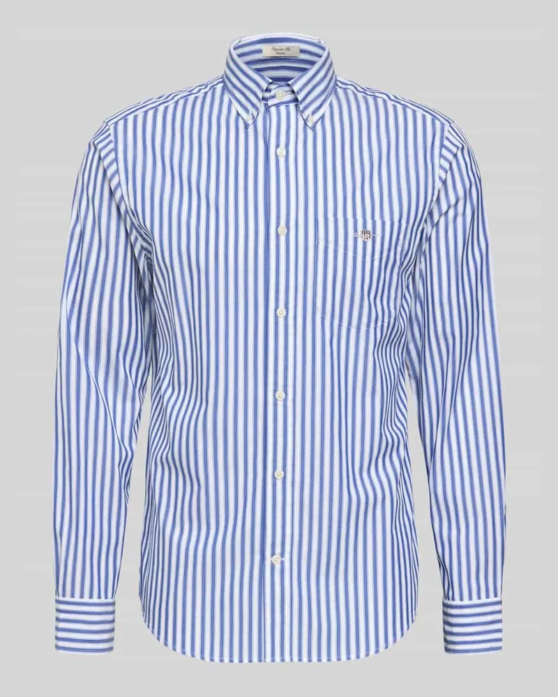Gant Slim Fit Freizeithemd mit Brusttasche Blau