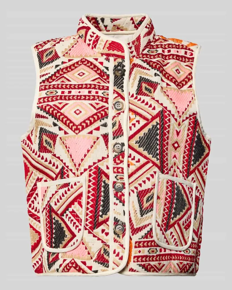 Lollys Laundry Weste mit Stehkragen Modell 'Cairo Rot