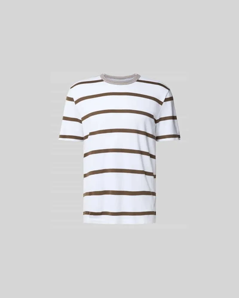 Officine Generale Regular Fit T-Shirt aus Baumwoll-Mix Weiss