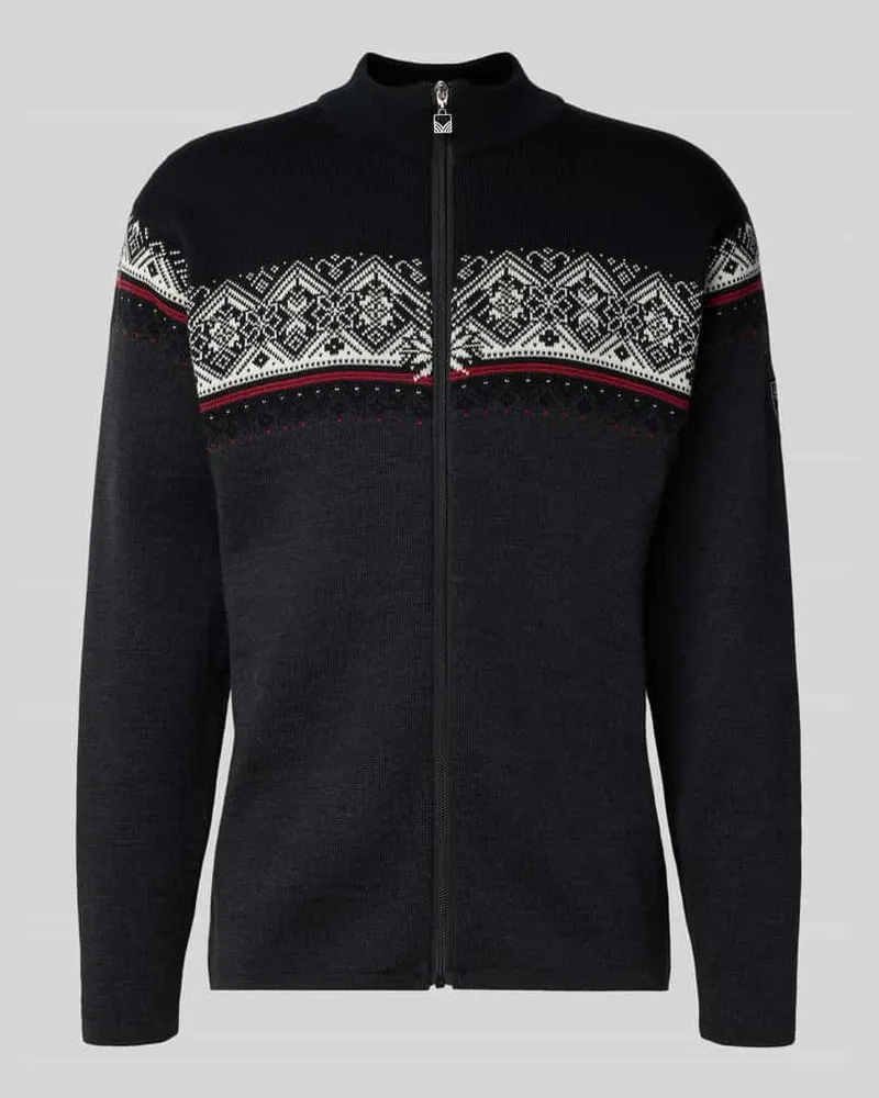 Dale of Norway Strickjacke aus Wolle mit Stehkragen und Reißverschluss Anthrazit