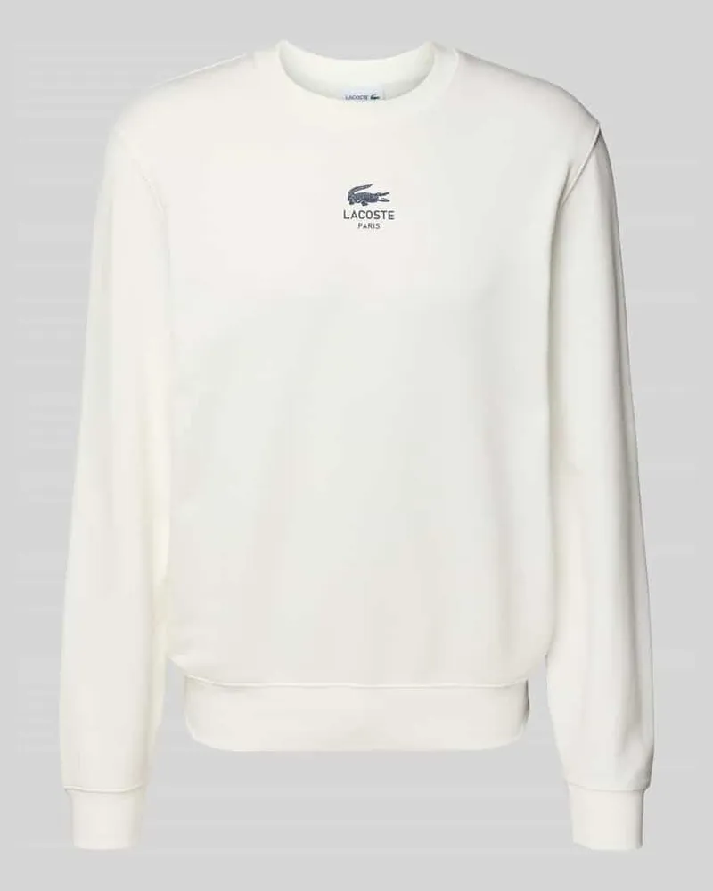 Lacoste Regular Fit Sweatshirt aus reiner Baumwolle Offwhite