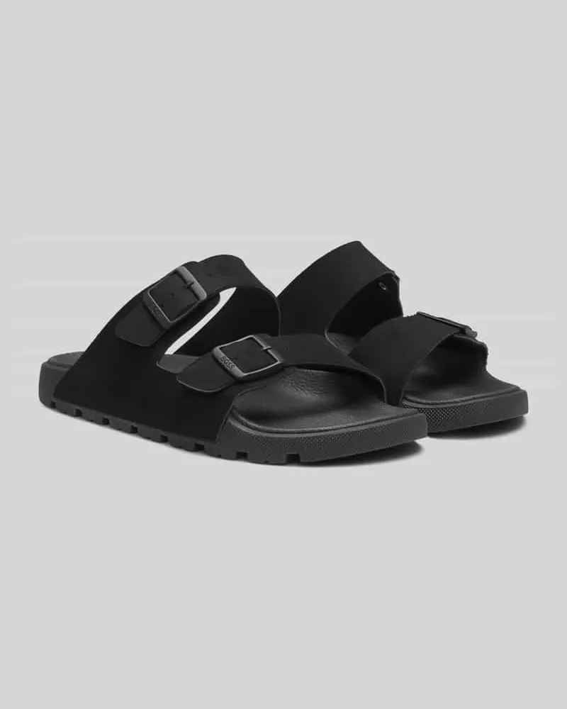 HUGO BOSS Sandalen mit zwei Riemen und Logo Details Black