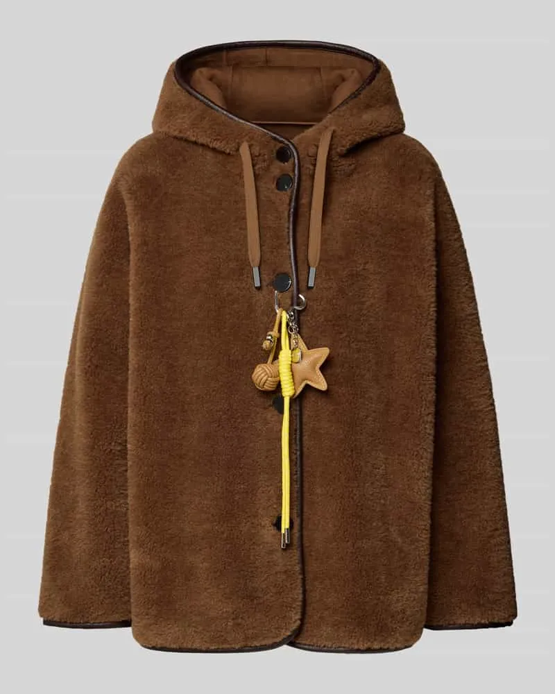 Oakwood Jacke aus Teddyfell mit Kapuze Modell 'SOPRA Mittelbraun