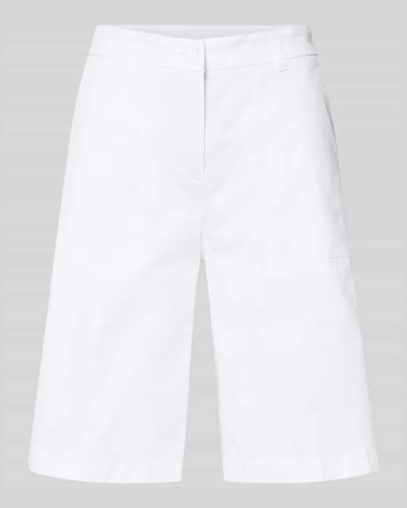 Cambio Regular Fit Bermudas aus Baumwoll-Mix Modell 'STELLA Weiss