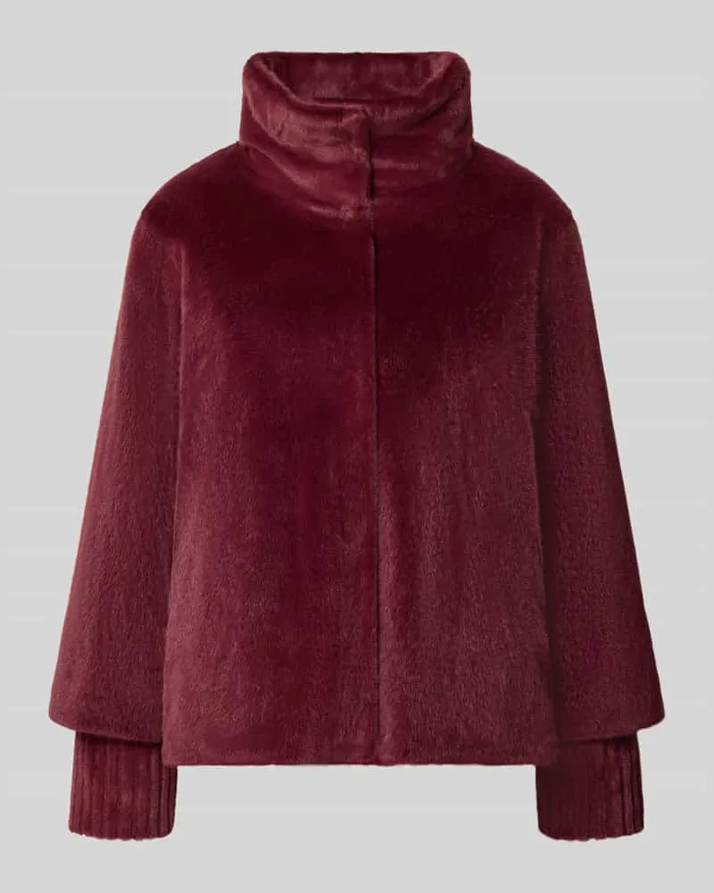 White Label Jacke mit Stehkragen und gerippten Ärmelabschlüssen Bordeaux