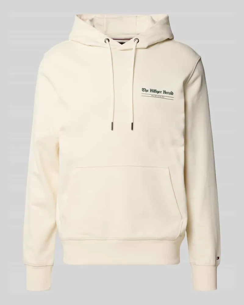 Tommy Hilfiger Regular Fit Hoodie aus reiner Baumwolle Offwhite