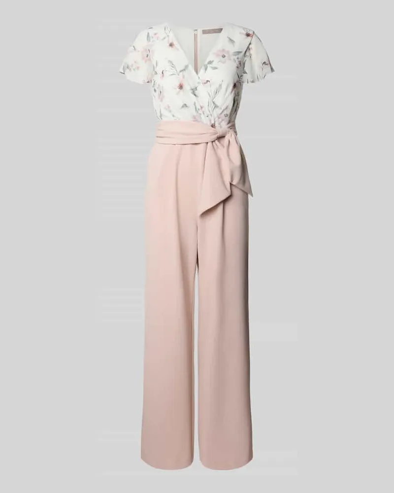 Christian Berg Jumpsuit mit V-Ausschnitt Hellrosa
