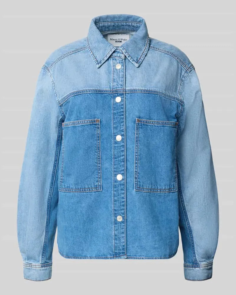 Marc O'Polo Relaxed Fit Jeansbluse aus Baumwoll-Ananas-Mix Jeansblau