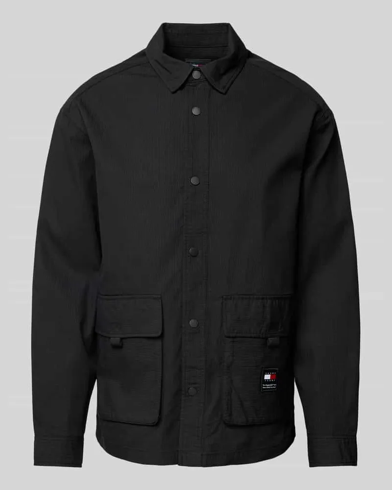 Tommy Hilfiger Hemdjacke mit Label-Patch Modell 'TECHNICAL Black