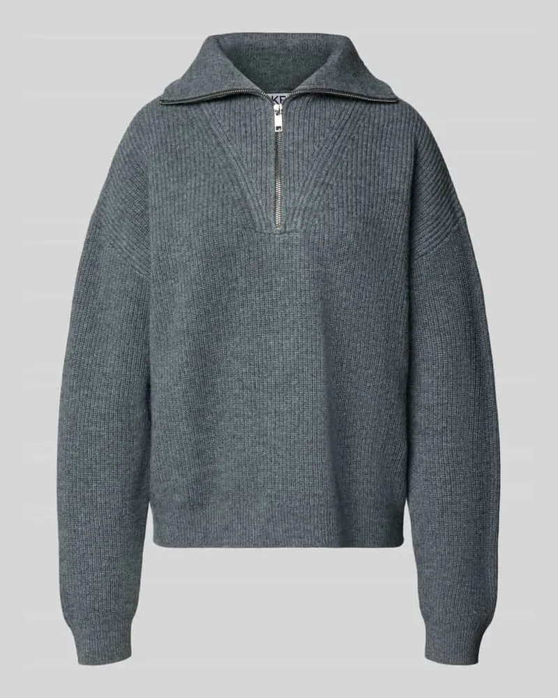 JAKE*S Regular Fit Pullover aus reiner Wolle Dunkelgrau