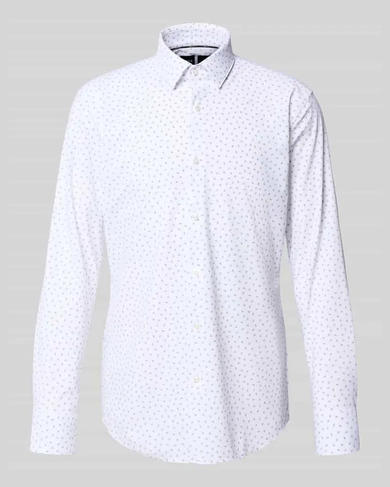 HUGO BOSS Slim Fit Businesshemd aus elastischem Performance-Material Modell 'HANK Bleu