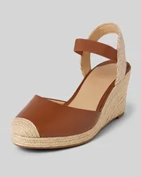 Ralph Lauren Wedges in Flecht-Optik Modell 'PEARLE II Cognac