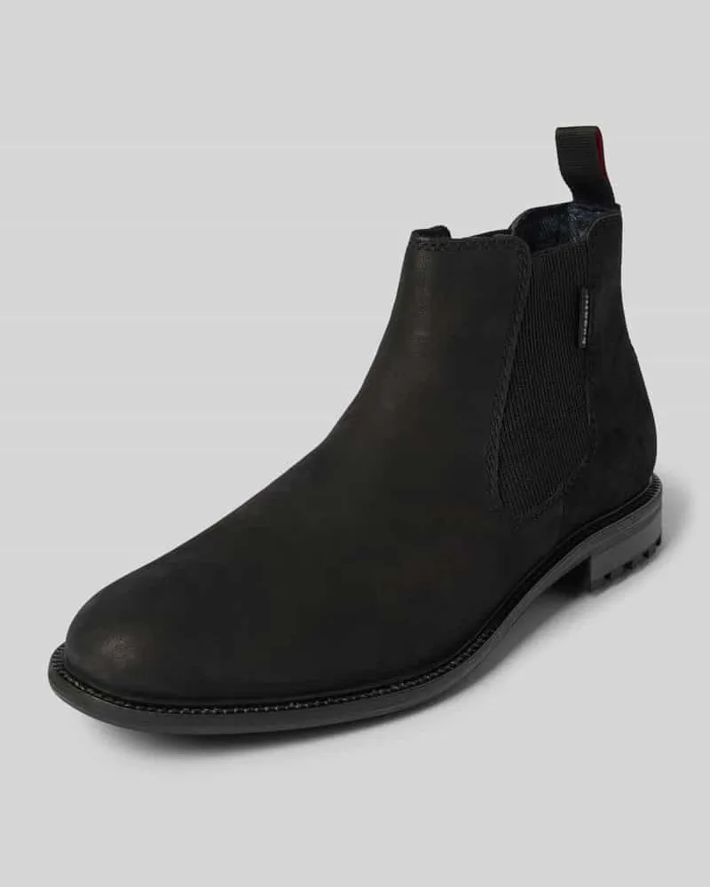 Bugatti Chelsea Boots aus Leder mit Label-Detail Modell 'Bonifacio Black