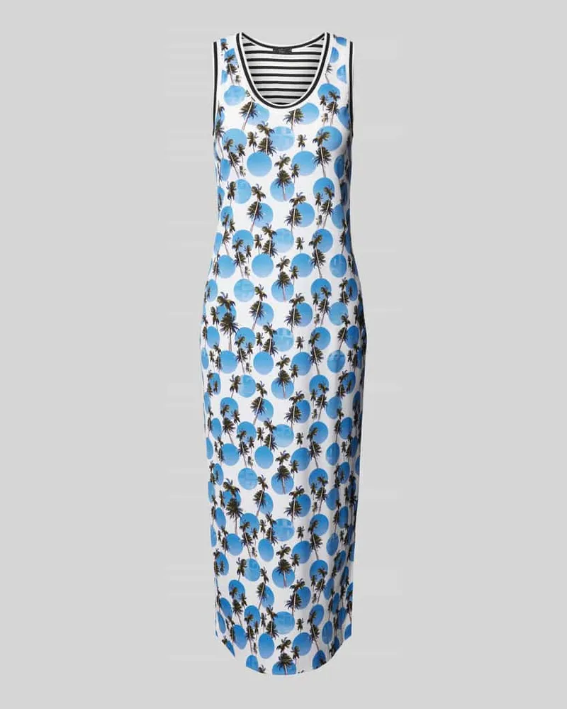 Marc Cain Midikleid mit Allover-Muster Blau
