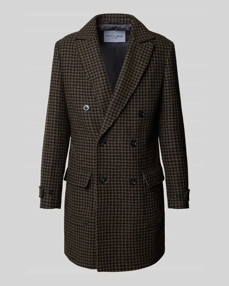 Christian Berg Regular Fit Mantel aus Woll-Mix Mittelbraun