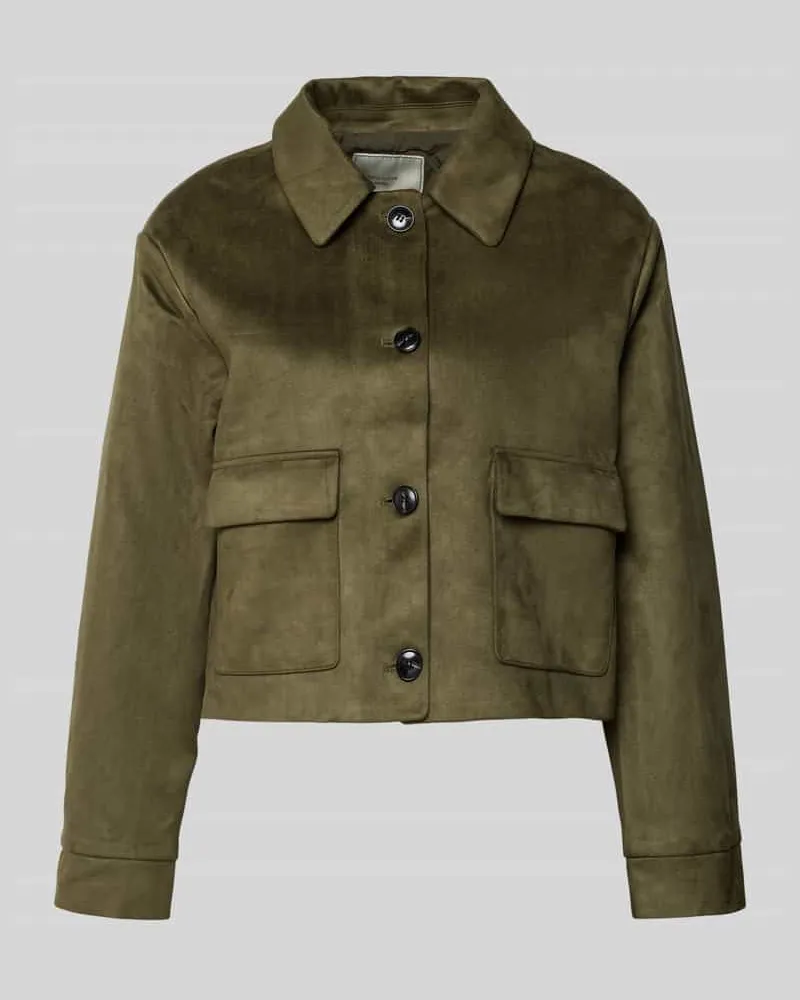 Neo Noir Regular Fit Jacke mit Umlegekragen Modell 'Romana Oliv