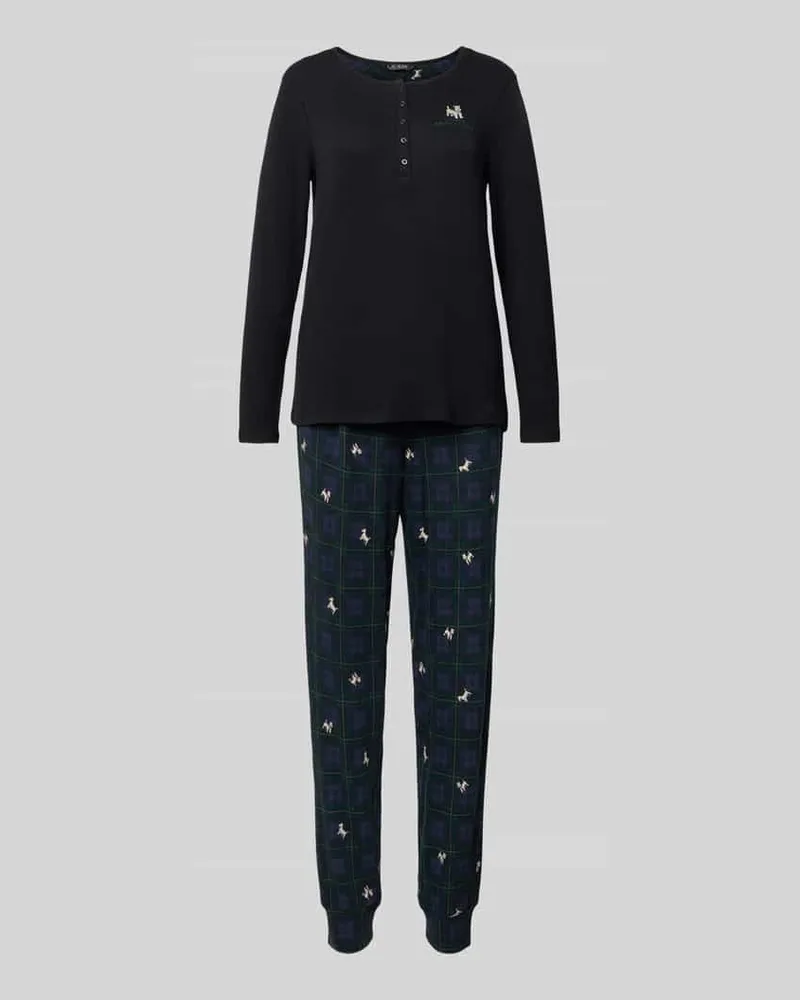 Ralph Lauren Relaxed Fit Pyjama-Set mit Viskose-Anteil Black
