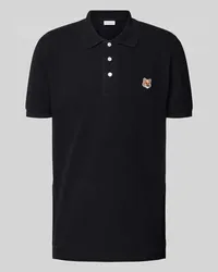 Kitsuné Poloshirt mit Motiv-Applikation Black