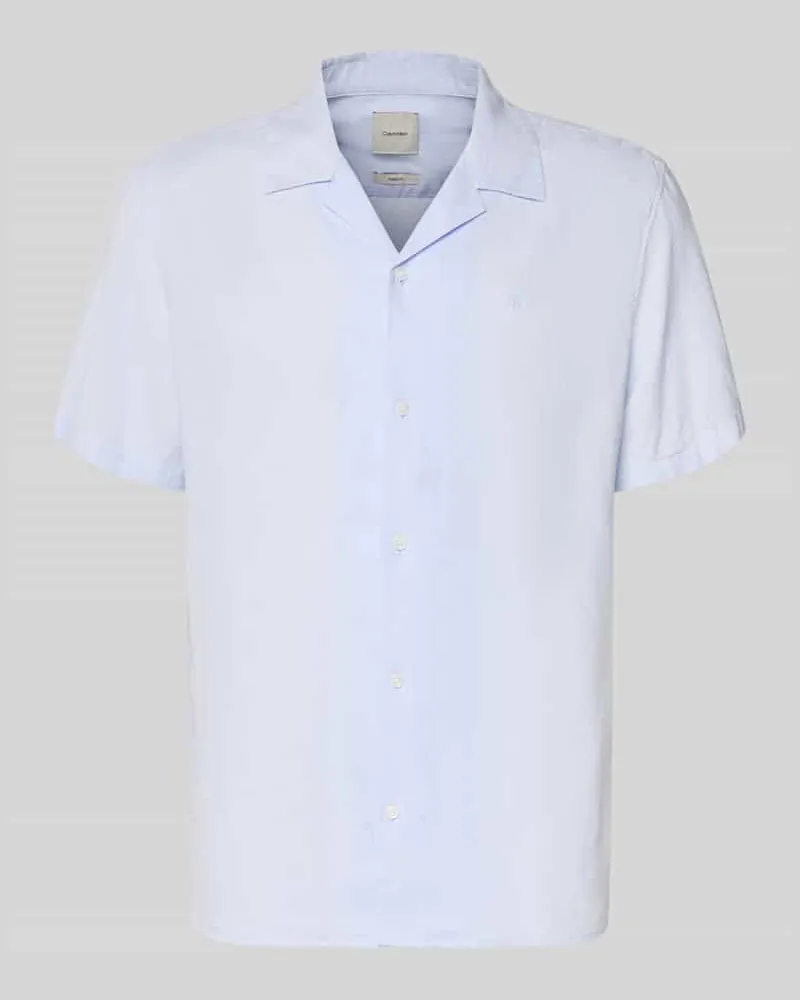 Calvin Klein Regular Fit Freizeithemd aus Leinen-Lyocell-Mix Sky