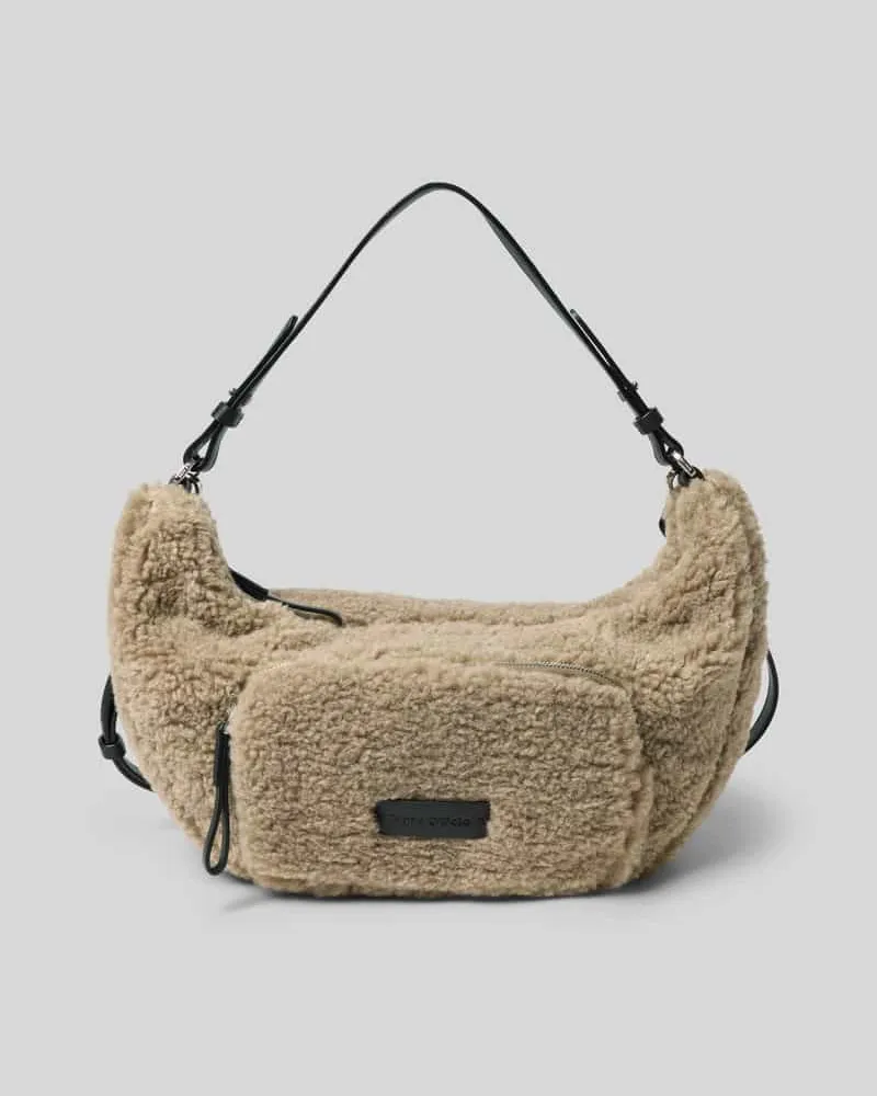 Marc O'Polo Umhängetasche in Teddyfell-Optik Schlamm