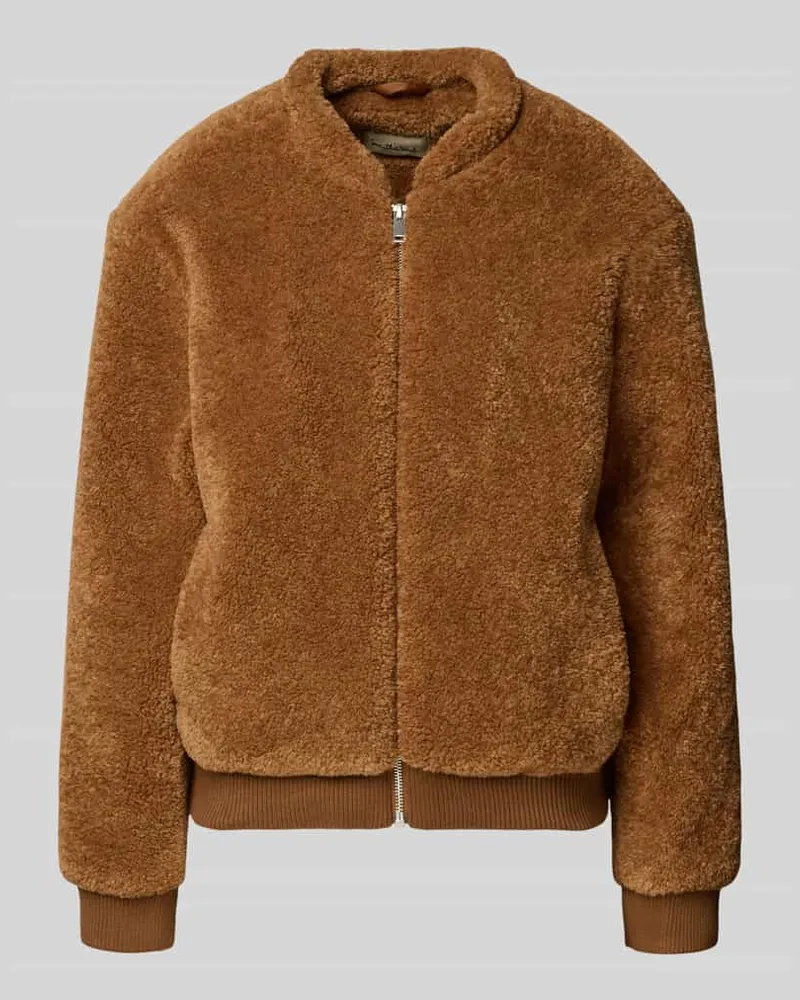 Smith & Soul Regular Fit Bomberjacke aus Teddyfell Modell 'Teddy Beige