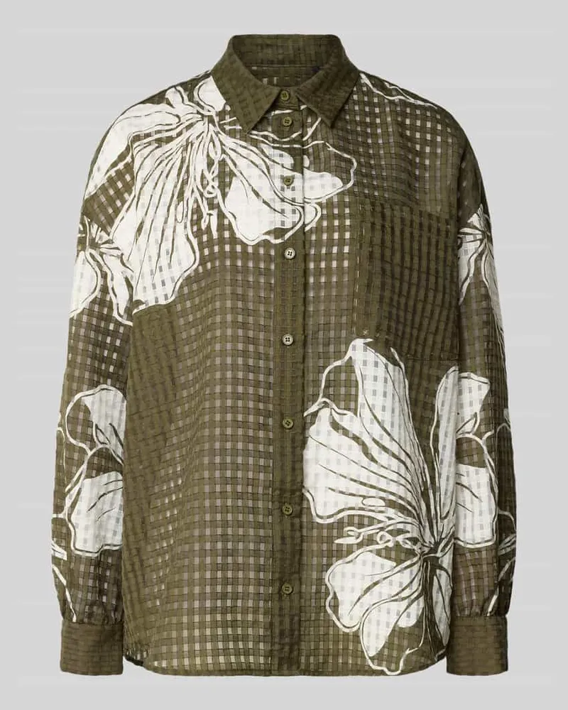 Essentiel Oversized Hemdbluse mit Hemdkragen Modell 'JORANGE Oliv