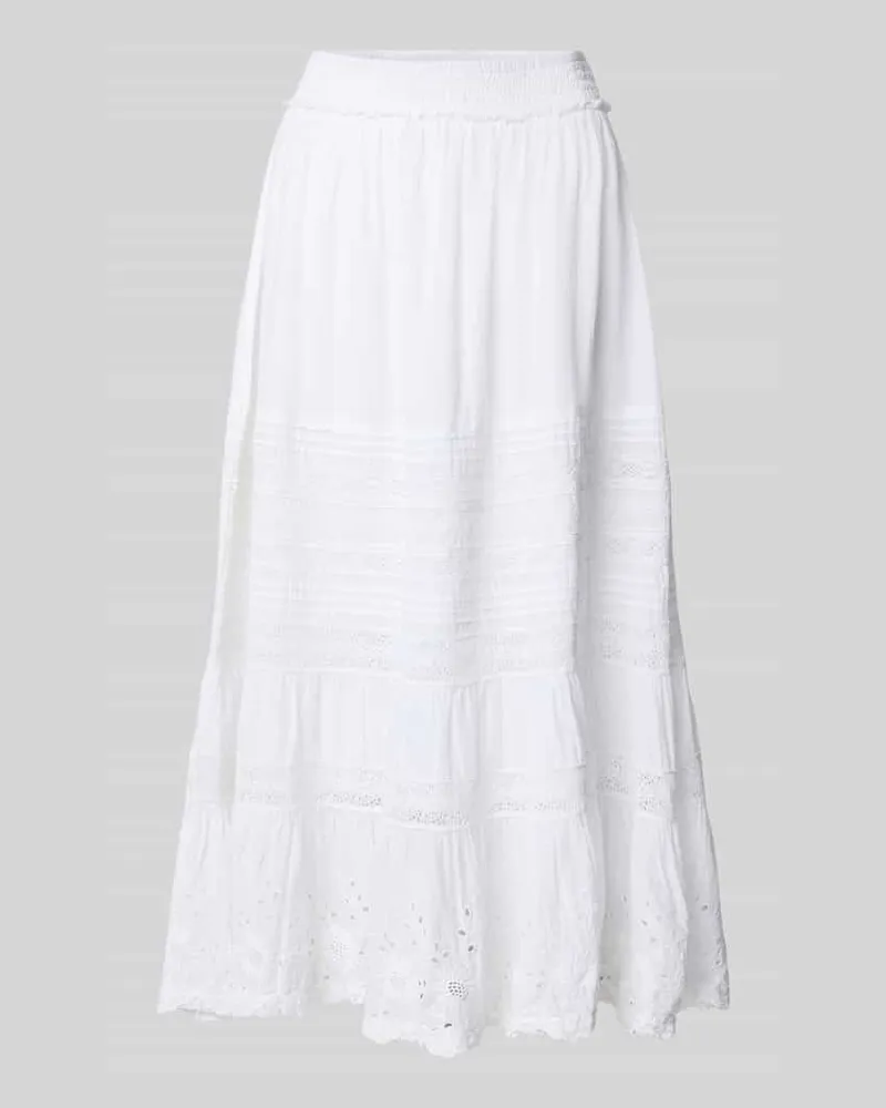 Ralph Lauren Midirock mit Häkelspitze Modell 'BINCA Weiss