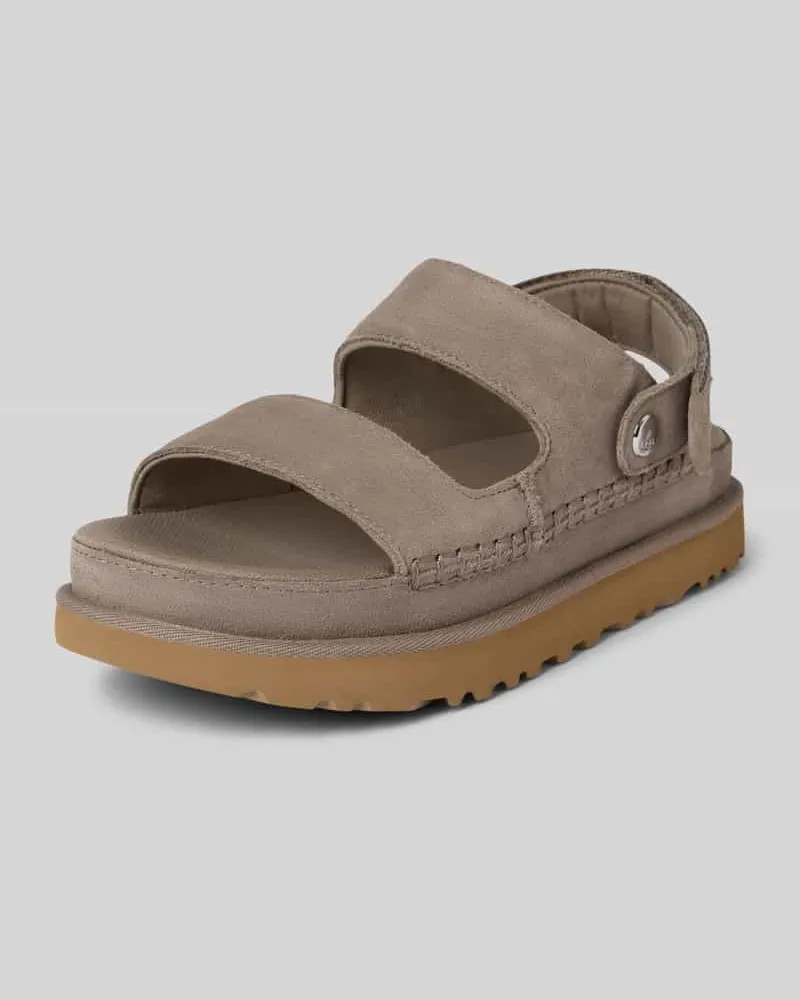 UGG Sandalette aus Leder Modell 'GOLDENSTAR GLIDE Hellgrau