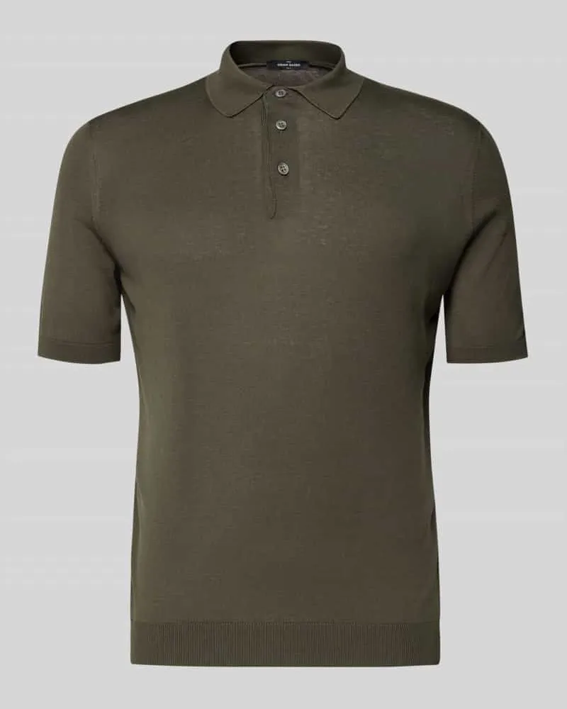 Gran Sasso Slim Fit Poloshirt aus reiner Seide Oliv