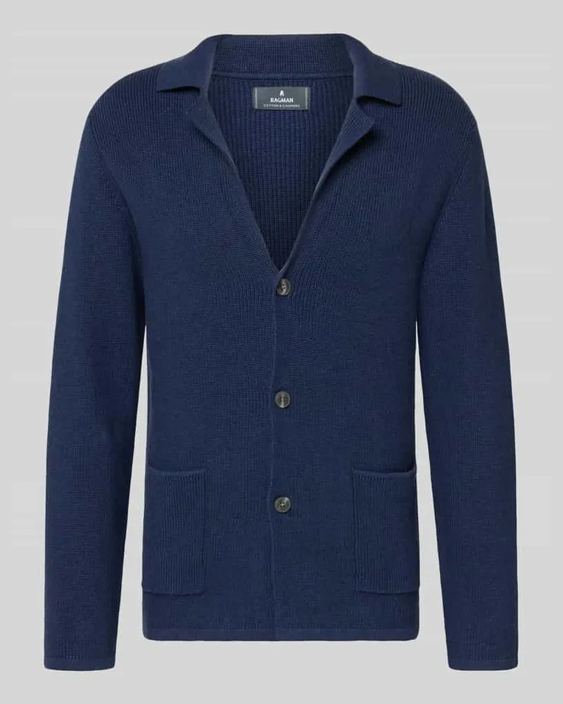 Ragman Strickjacke mit Knopfleiste Marine