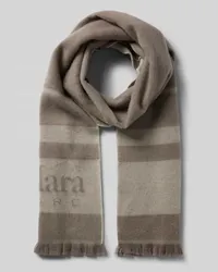 Max Mara Schal aus Schurwolle mit Fransen Modell 'COLIBRI Taupe