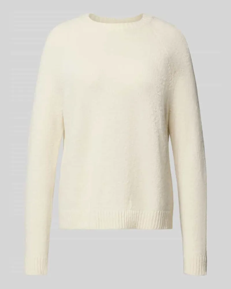 HUGO BOSS Regular Fit Strickpullover aus Alpaka-Mix Modell 'FEBISAN Ecru