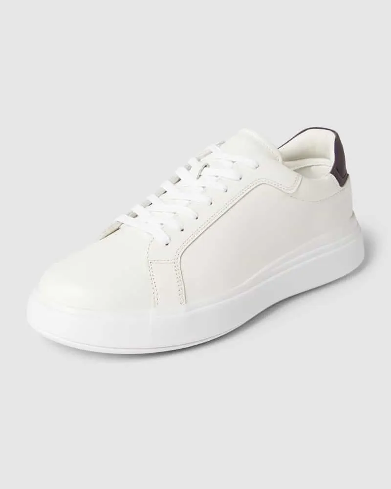 Calvin Klein Sneaker aus Leder mit Kontrastbesatz Weiss