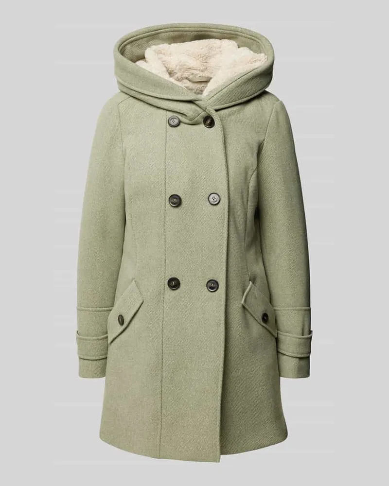 S.Oliver Regular Fit Wollmantel mit Woll-Anteil und Teddy-Futter Mint