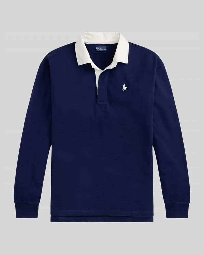 Ralph Lauren Relaxed Fit Rugbyshirt aus reiner Baumwolle Royal