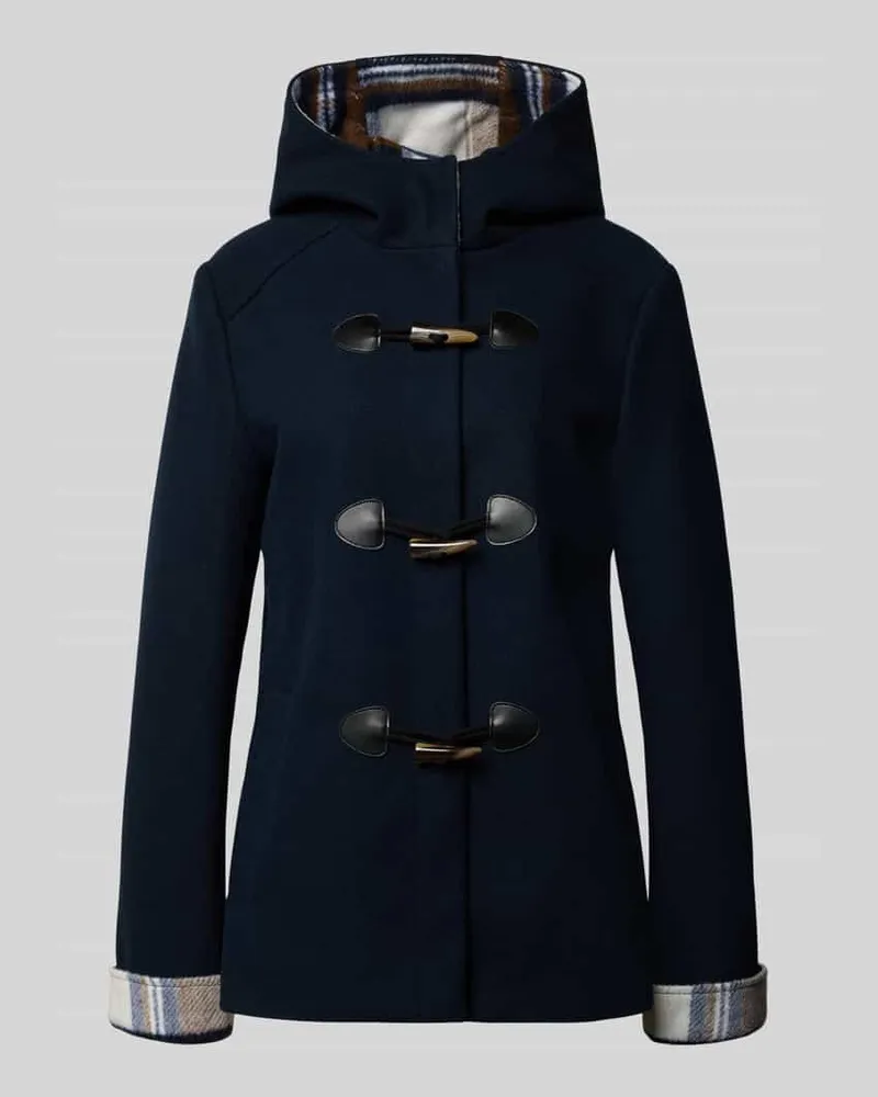Christian Berg Jacke mit Kapuze und Knopfverschluss Dunkelblau