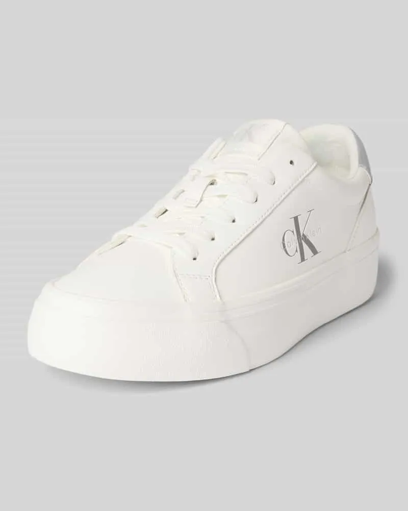 Calvin Klein Sneaker mit Label-Print Weiss